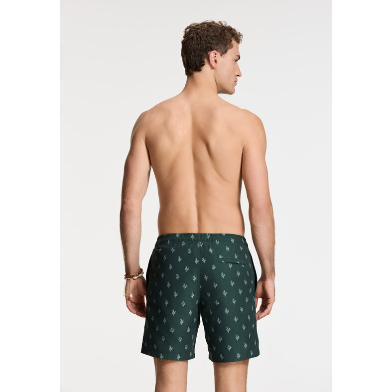 Shiwi Shiwi Heren Zwemshort MIKE 7" Koraalprint Donkergroen