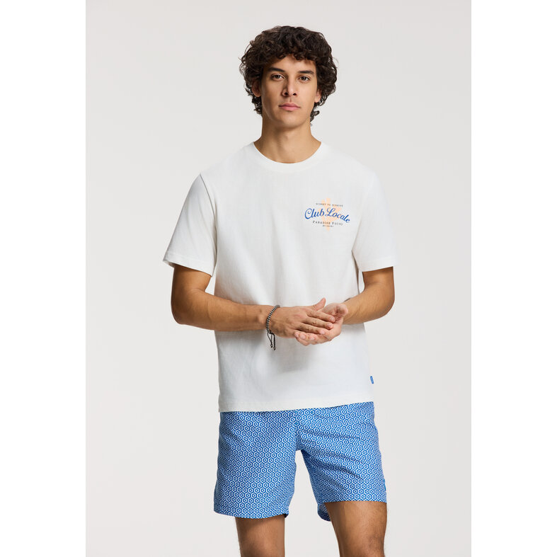 Shiwi Shiwi Heren Zwemshort MIKE 7" Doolhof Print Blauw/Wit