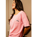 By Louise By Louise Dames Nachthemd Korte Mouw Roze Gestipt