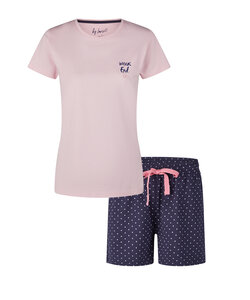 By Louise Dames Korte Pyjama Set Shortama Roze Weekend