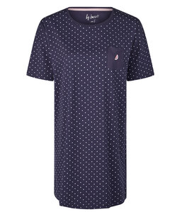 By Louise Ladies Nightshirt Short Sleeve Blue Dotted