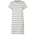 By Louise By Louise Dames Nachthemd Korte Mouw Off-White Gestreept