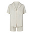 By Louise By Louise Dames Korte Pyjama Set Mousseline Shortama Beige
