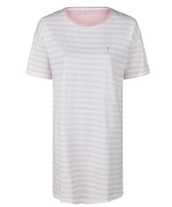 By Louise Dames Nachthemd Korte Mouw Roze Gestreept