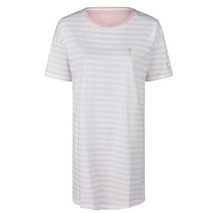 By Louise Ladies Nightshirt Short Sleeve Pink Striped