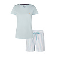 By Louise By Louise Women's Short Pajama Set Shortama Light Blue Ice Cream