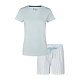 By Louise By Louise Dames Korte Pyjama Set Shortama Lichtblauw Ice Cream
