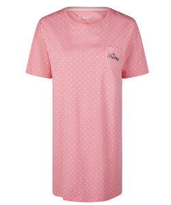 By Louise Ladies Nightshirt Short Sleeve Pink Dotted