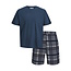 Jack & Jones Jack & Jones Heren Korte Shortama Pyjamaset JACMAX Ronde Hals Donkerblauw/Geruit