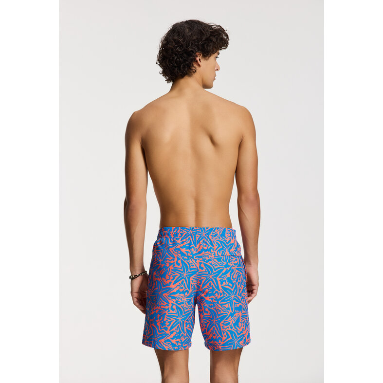 Shiwi Shiwi Men's Swim Short MIKE 7" Starfish Print Blue/Orange