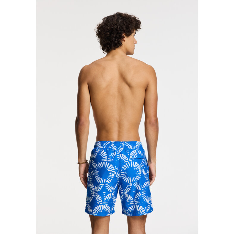Shiwi Shiwi Heren Zwemshort MIKE 7" Gerimpelde Print Blauw/Wit