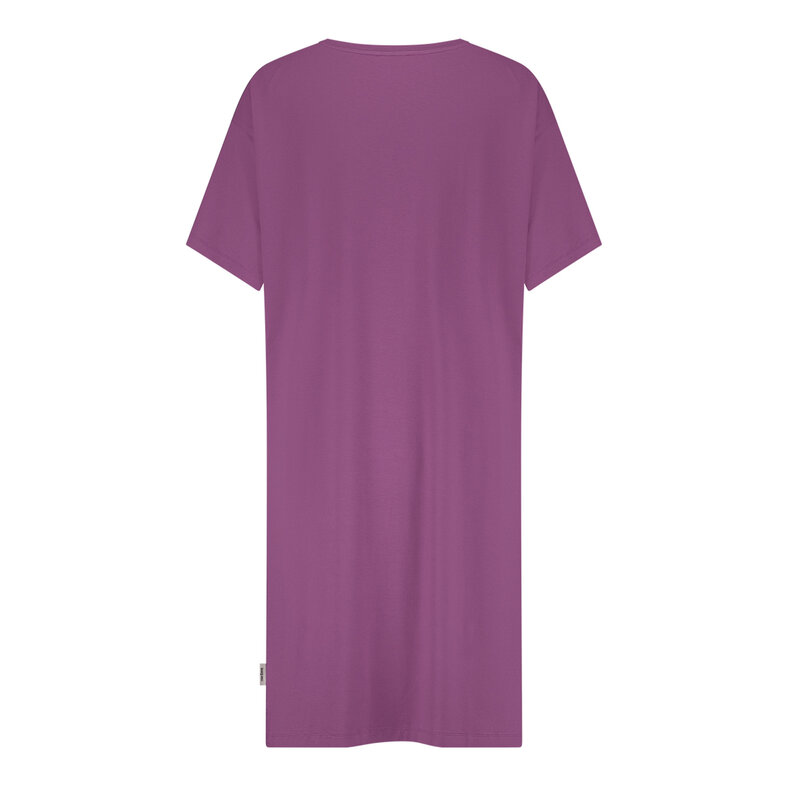 Ten Cate Ten Cate Dames Nachthemd Korte Mouw Effen Paars