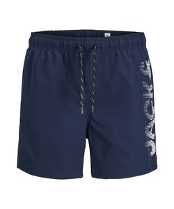 Jack & Jones Junior Jongens Zwemshort JPSTMAUI Splicelogo Effen Donkerblauw