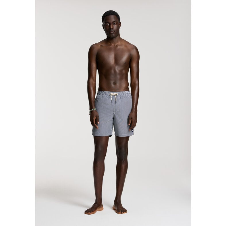 Shiwi Shiwi Heren Zwemshort MIKE 7" Gestreept Donkerblauw/Wit