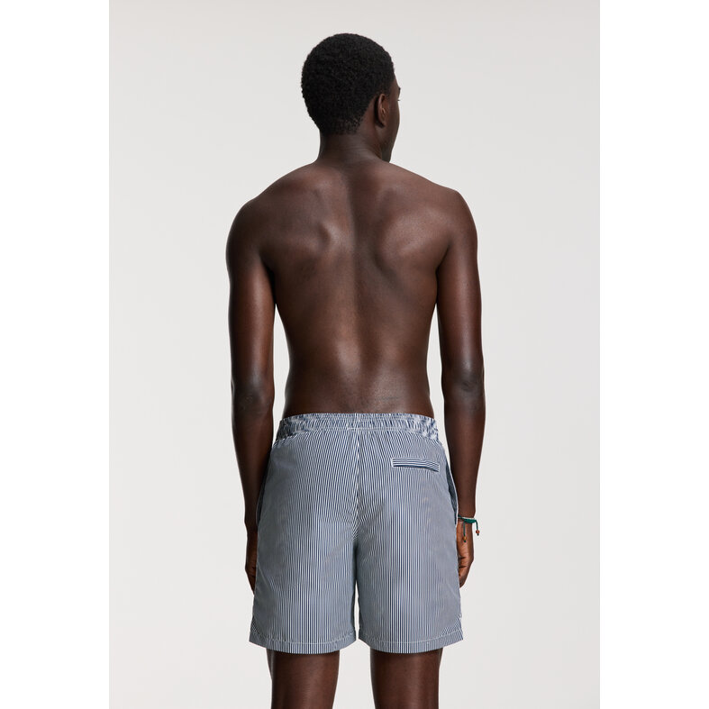 Shiwi Shiwi Heren Zwemshort MIKE 7" Gestreept Donkerblauw/Wit