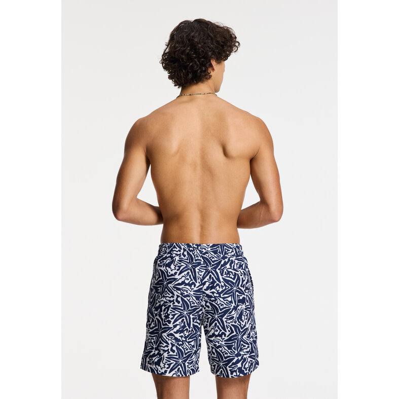 Shiwi Shiwi Heren Zwemshort MIKE 7" Zeester Print Donkerblauw/Wit