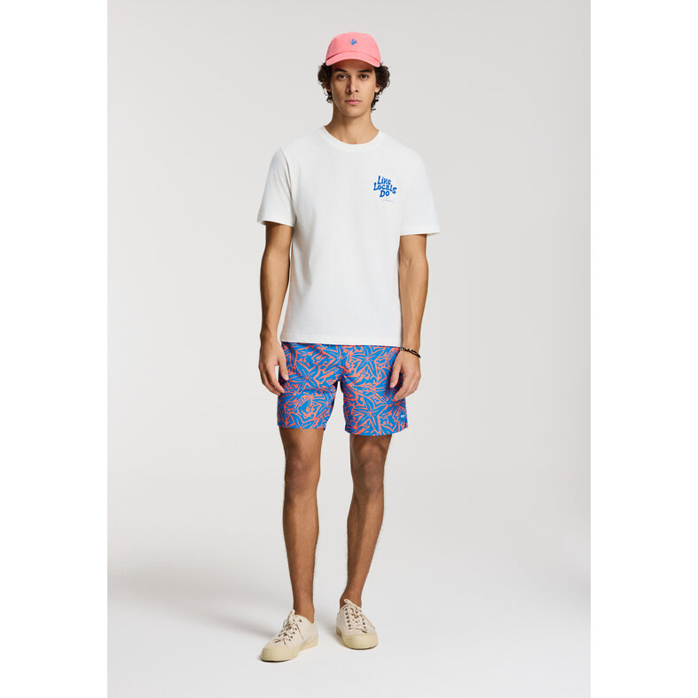 Shiwi Shiwi Men's Swim Short MIKE 7" Starfish Print Blue/Orange