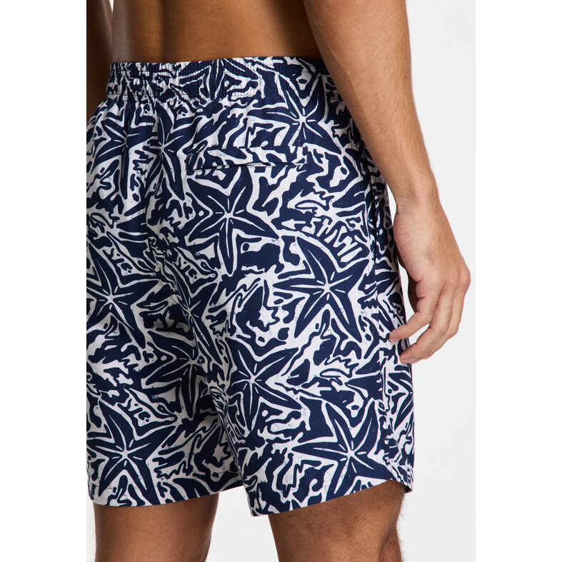 Shiwi Shiwi Heren Zwemshort MIKE 7" Zeester Print Donkerblauw/Wit