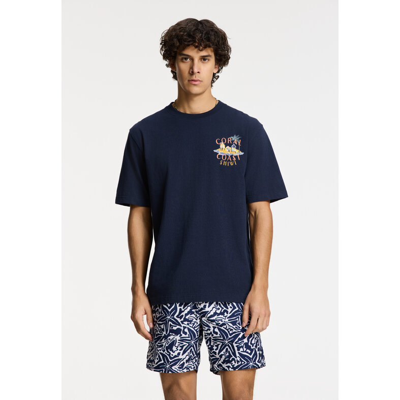Shiwi Shiwi Heren Zwemshort MIKE 7" Zeester Print Donkerblauw/Wit