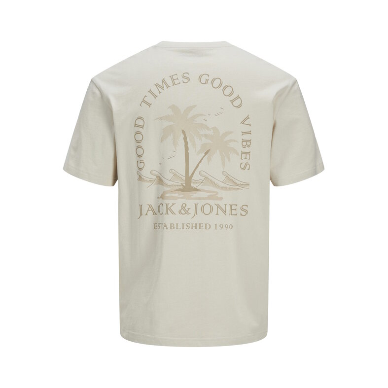 Jack & Jones Jack & Jones Heren T-shirt JJSUMMER Ronde Hals Beige