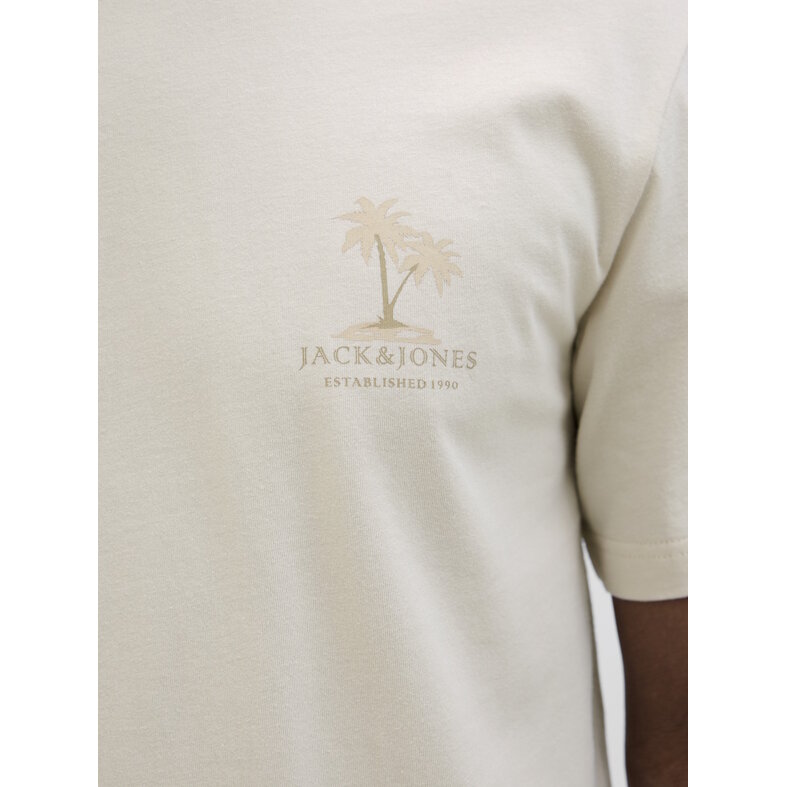 Jack & Jones Jack & Jones Heren T-shirt JJSUMMER Ronde Hals Beige
