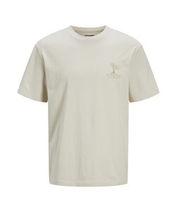Jack & Jones Heren T-shirt JJSUMMER Ronde Hals Beige