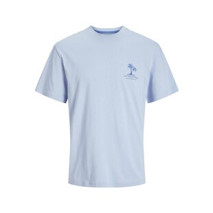 Jack & Jones Men's T-shirt JJSUMMER Round Neck Light Blue