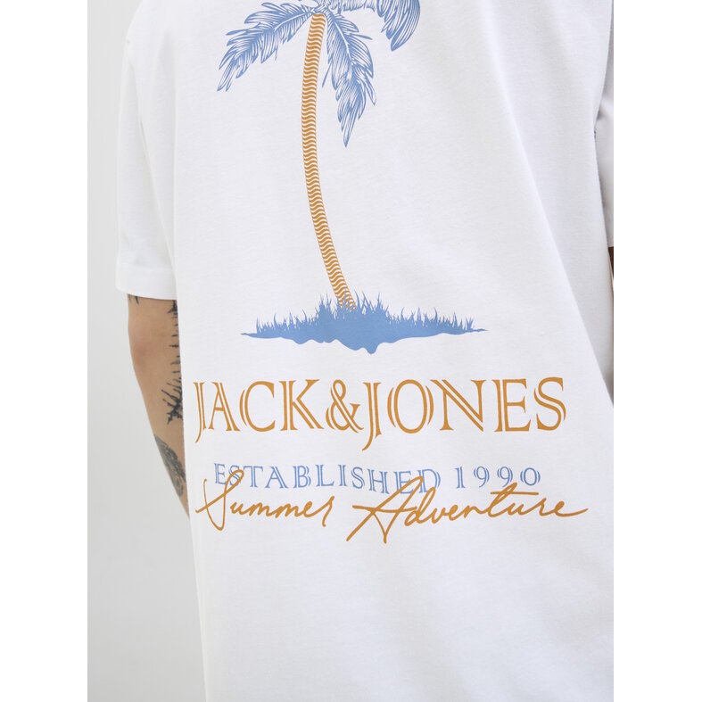 Jack & Jones Jack & Jones Heren T-shirt JJSUMMER Ronde Hals Wit