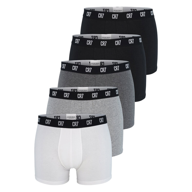 CR7 CR7 Heren Boxershorts Korte Pijp Multipack Katoen 5-Pack Wit/Grijs/Zwart