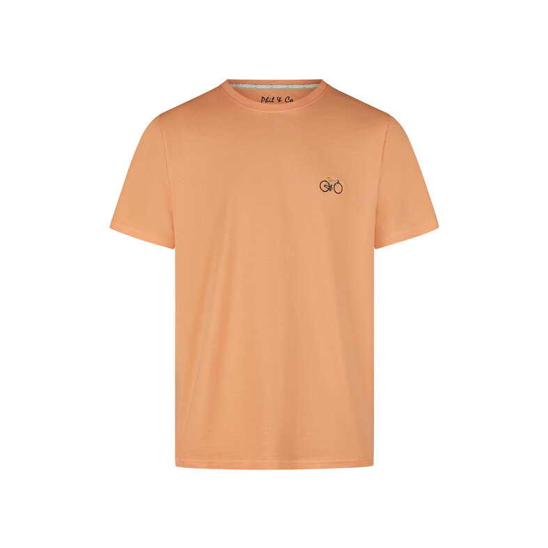 Phil & Co Phil & Co Heren Shortama Korte Pyjama Set Oranje Fiets