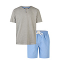 Phil & Co Phil & Co Heren Shortama Korte Pyjama Set Grijs/Blauw