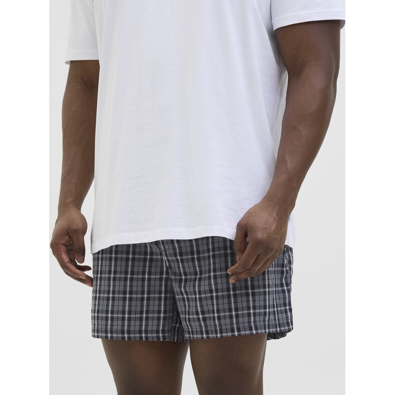 Jack & Jones Jack & Jones Heren Wijde Boxershorts Geweven Katoen JACMILANO 3-Pack Zwart/Grijs