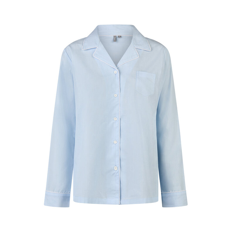 By Louise By Louise Ladies Pyjama Set Short + Blouse Striped Blue