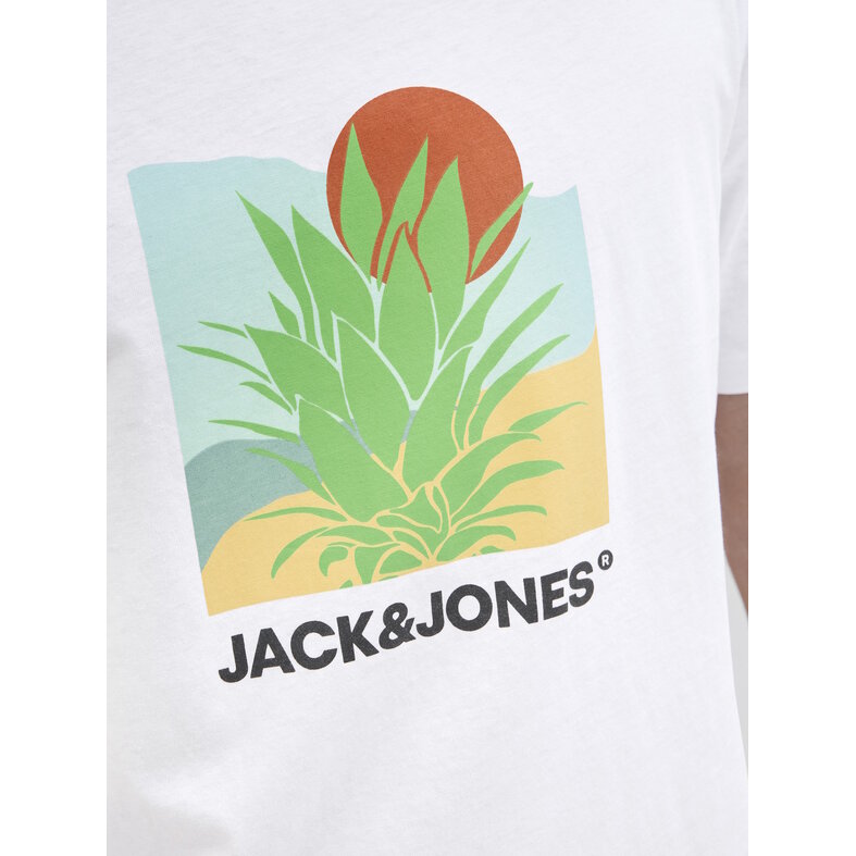 Jack & Jones Jack & Jones Heren T-shirt JJBARBADOS Ronde Hals Wit
