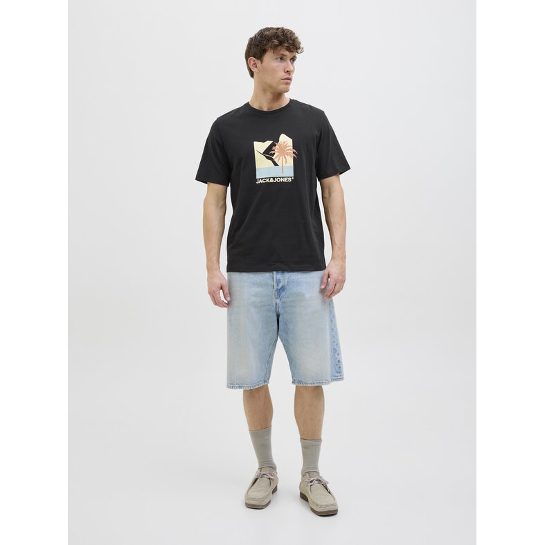 Jack & Jones Jack & Jones Heren T-shirt JJBARBADOS Ronde Hals Zwart