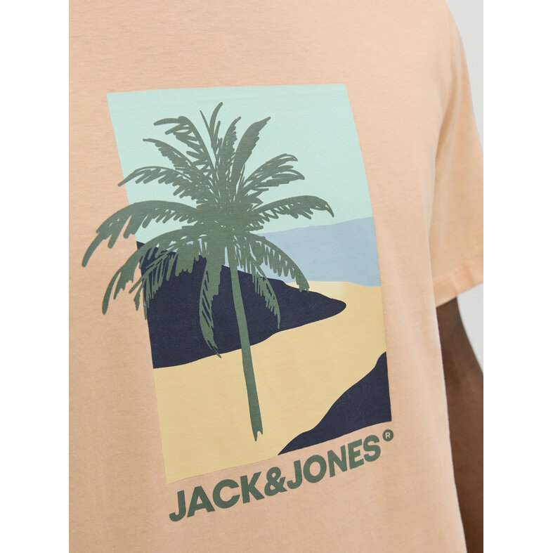 Jack & Jones Jack & Jones Men's T-shirt JJBARBADOS Round Neck Orange