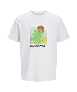 Jack & Jones Heren T-shirt JJBARBADOS Ronde Hals Wit