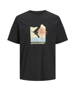 Jack & Jones Heren T-shirt JJBARBADOS Ronde Hals Zwart