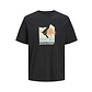 Jack & Jones Jack & Jones Heren T-shirt JJBARBADOS Ronde Hals Zwart