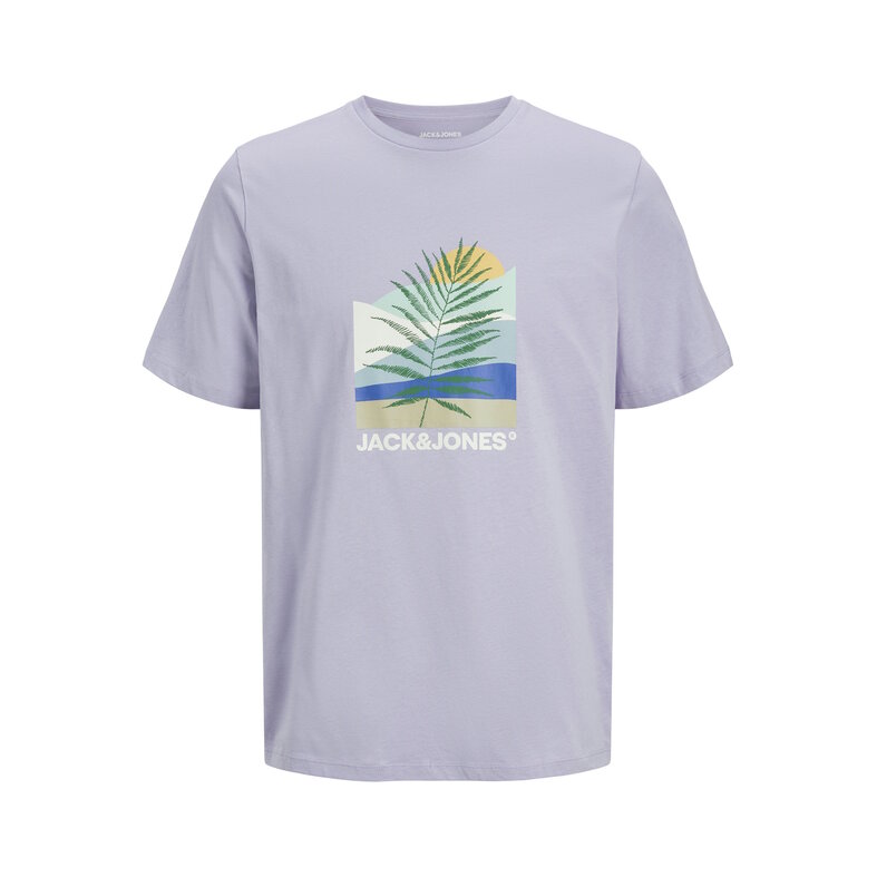 Jack & Jones Jack & Jones Heren T-shirt JJBARBADOS Ronde Hals Paars