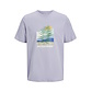 Jack & Jones Jack & Jones Heren T-shirt JJBARBADOS Ronde Hals Paars