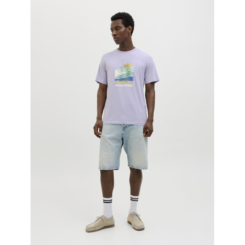 Jack & Jones Jack & Jones Heren T-shirt JJBARBADOS Ronde Hals Paars