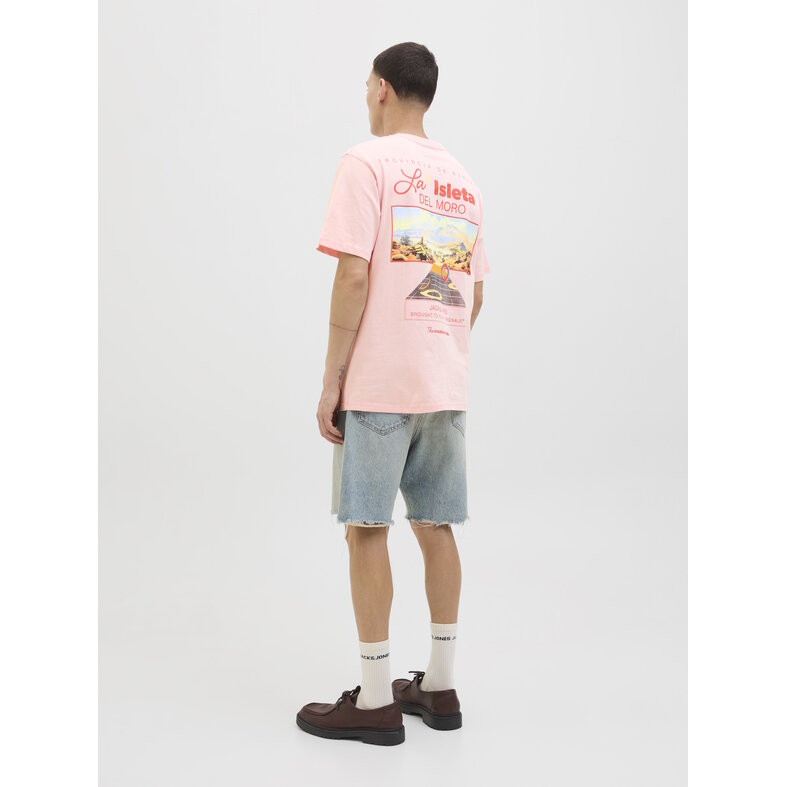 Jack & Jones Jack & Jones Heren T-shirt JORALMERIA Relaxed Fit Ronde Hals Roze