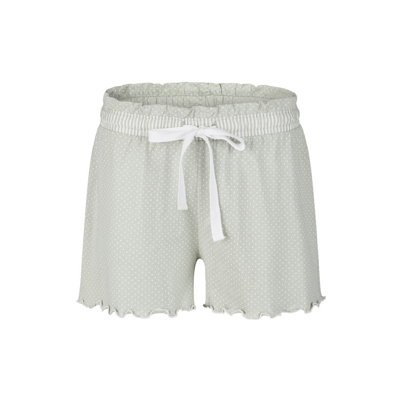 By Louise By Louise Dames Korte Pyjama Set Shortama Groen Gestreept