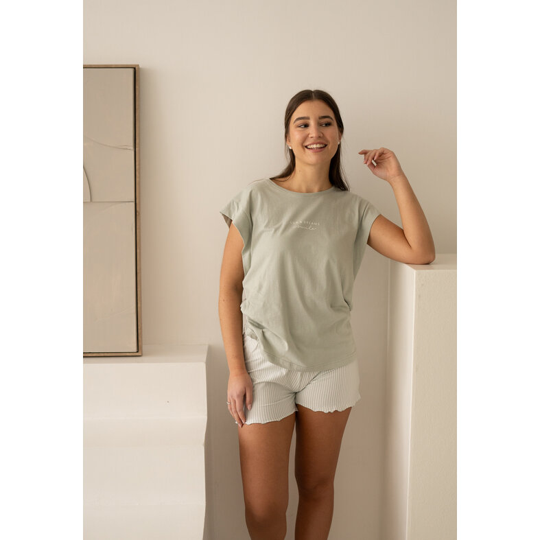 By Louise By Louise Dames Korte Pyjama Set Shortama Groen Sun&Dreams