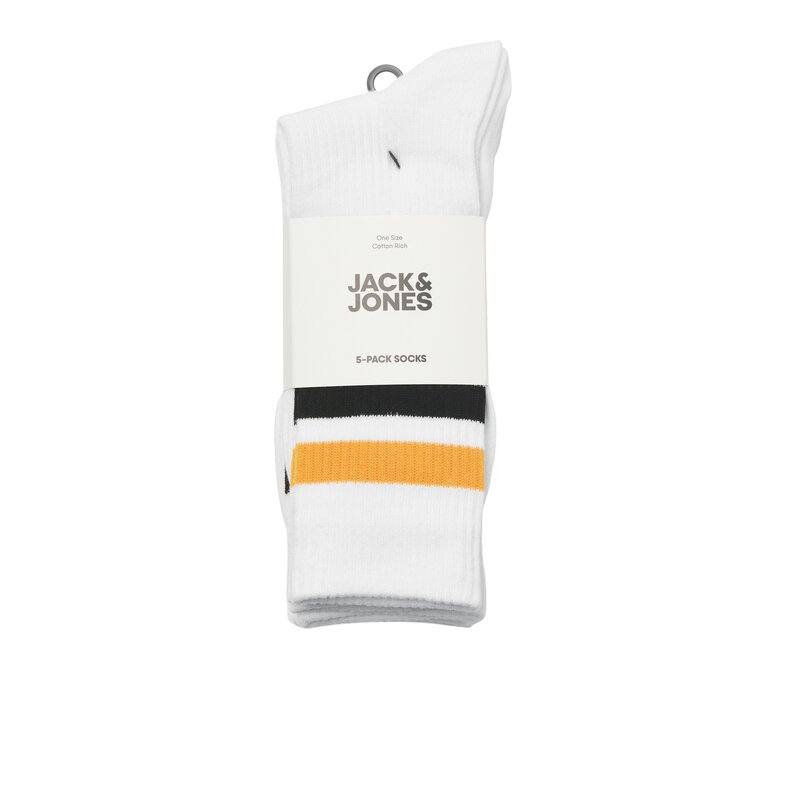 Jack & Jones Jack & Jones Heren Sportsokken JACTIRANA Tennissokken Gestreept 5-Pack Wit