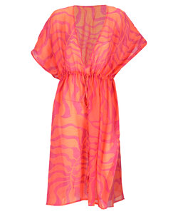 Sarlini Ladies Tunic Beach Dress Polyester Coral/Orange