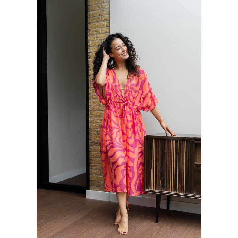 Sarlini Sarlini Dames Tuniek Strandjurk Polyester Coral/Oranje