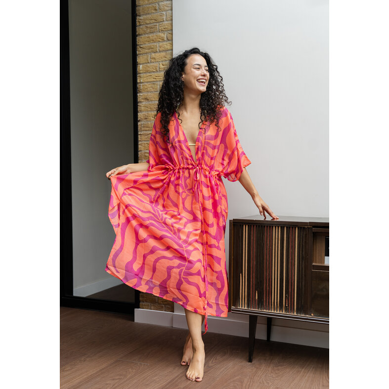 Sarlini Sarlini Ladies Tunic Beach Dress Polyester Coral/Orange