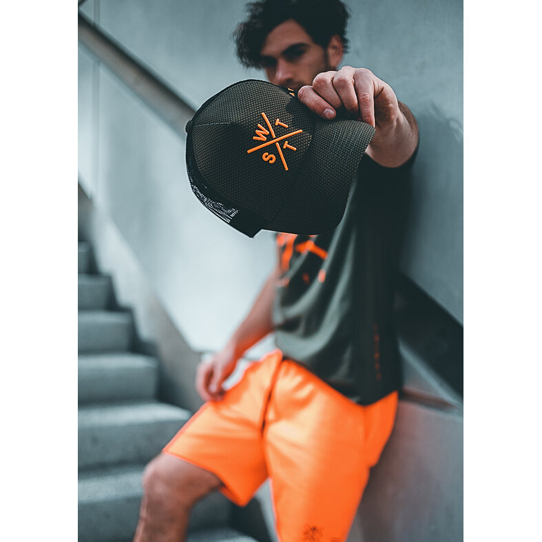 WATTS WATTS Unisex Cap TRIBE Logo Solid Carbon Dark Gray/Neon Orange